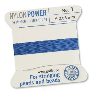 Griffin NylonPower Rijgdraad - Blauw - 2 m - 1 naald