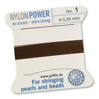 Griffin NylonPower Rijgdraad - Bruin - 2 m - 1 naald