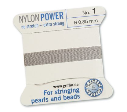 Griffin NylonPower Rijgdraad - Grijs - 2 m - 1 naald