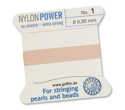 Griffin NylonPower Rijgdraad - Licht Roze - 2 m - 1 naald