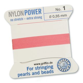 Griffin NylonPower Rijgdraad - Roze - 2 m - 1 naald