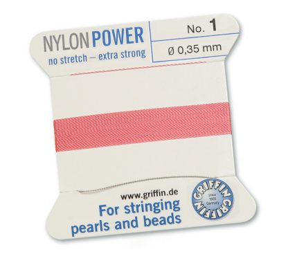 Griffin NylonPower Rijgdraad - Roze - 2 m - 1 naald