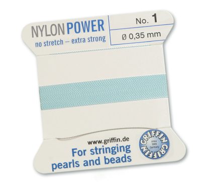 Griffin NylonPower Rijgdraad - Turquoise Blauw - 2 m - 1 naald