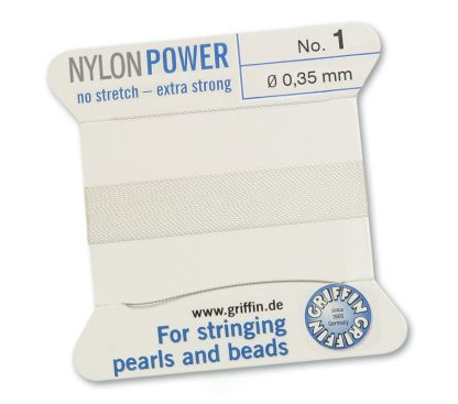 Griffin NylonPower Rijgdraad - Wit - 2 m - 1 naald