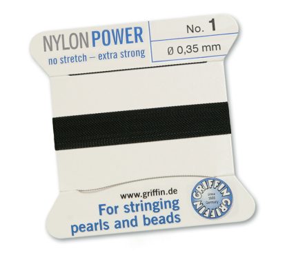 Griffin NylonPower Rijgdraad - Zwart - 2 m - 1 naald