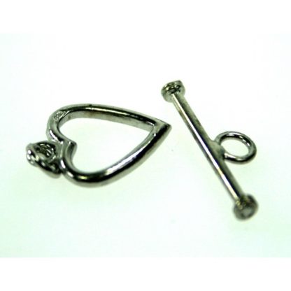 925 Zilver Slot - Kapitelstokjes bewerkt 13 / 20 mm - Hart - Gerodineerd