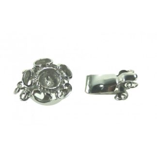 925 Zilver Slot - Siersluiting Plat - Rond in Roos vorm 12,5 mm - 3 rijen