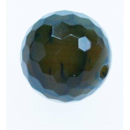 Agaat - Rond - Gefacetteerd - 12 mm - Donkergroen - per streng