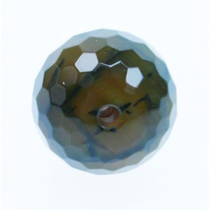 Agaat - Rond - Gefacetteerd - 12 mm - Donkergroen - per streng