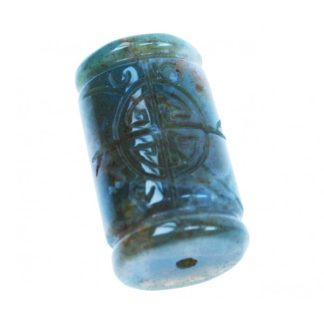 Agaat - Cilindervormig - 13 x 18 mm - Groen - Gegraveerd - per streng