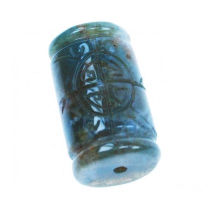 Agaat - Cilindervormig - 13 x 18 mm - Groen - Gegraveerd - per streng