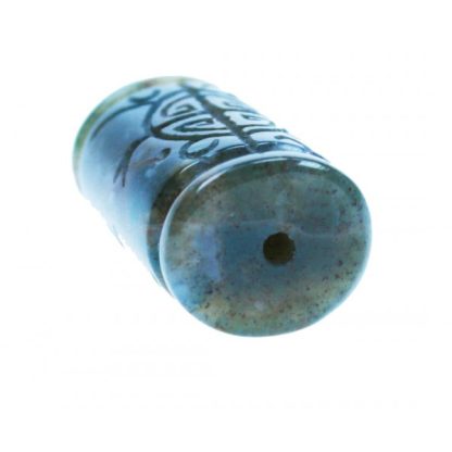 Agaat - Cilindervormig - 13 x 18 mm - Groen - Gegraveerd - per streng