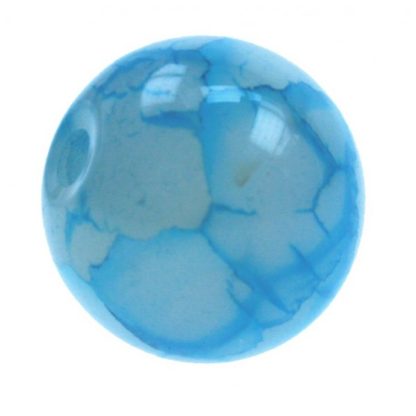 Agaat - Rond - 14 mm - Lichtblauw - per streng