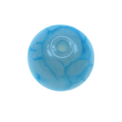 Agaat - Rond - 14 mm - Lichtblauw - per streng