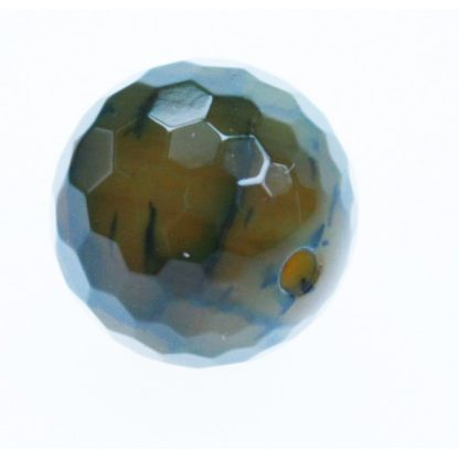 Agaat - Rond - Gefacetteerd - 16 mm - Donkergroen - per streng