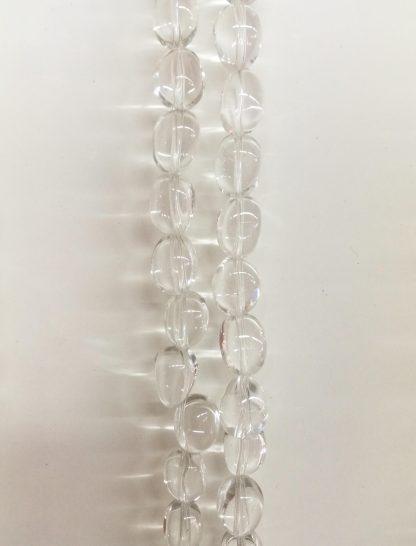 Bergkristal - Ovaal - Glad - 10 x 14 mm - Transparant - per streng