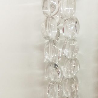 Bergkristal - Ovaal - Glad - 10 x 15 mm - Transparant - per streng