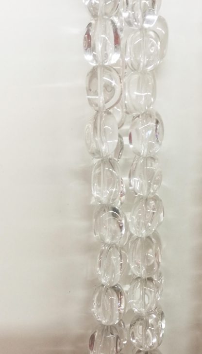 Bergkristal - Ovaal - Glad - 10 x 15 mm - Transparant - per streng