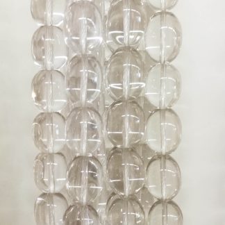 Bergkristal - Ovaal - Glad - 12 x 16 mm - Transparant - per streng