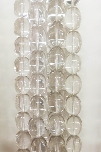 Bergkristal - Ovaal - Glad - 12 x 16 mm - Transparant - per streng