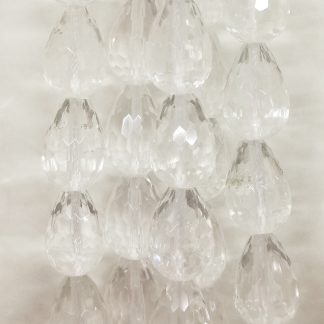 Bergkristal - Druppelvorm - Gefacetteerd - 13 x 17 mm - Transparant - per streng