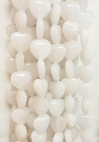 Bergkristal - Hartvorm - Glad - 14 mm - Wit - per streng
