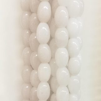 Bergkristal - Ovaal - Glad - 8 x 11 mm - Wit - per streng