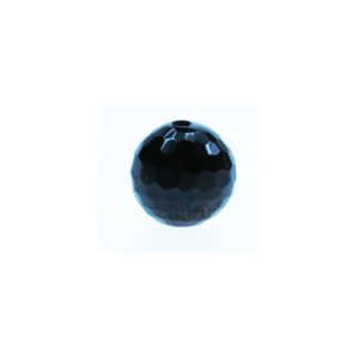 Bergkristal - Rookquartz - Rond - Gefacetteerd - 9 mm - Zwart - per streng