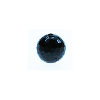 Bergkristal - Rookquartz - Rond - Gefacetteerd - 9 mm - Zwart - per streng