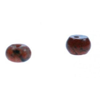 Jaspis - 4 x 6 mm - Bruin - per streng