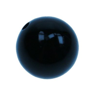 Onyx - Rond - Glad - 12 mm - Zwart - per streng