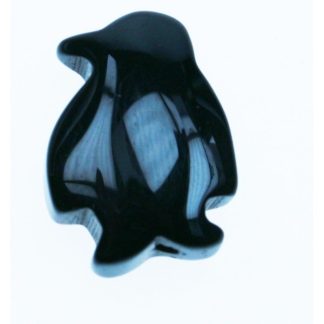 Onyx - Pinguin vorm - Glad - 14 x 19 mm - Zwart - per streng