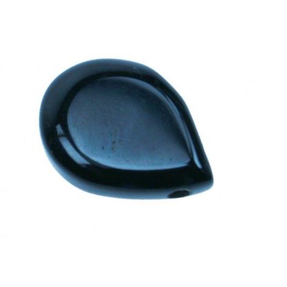 Onyx - Druppel Plat - Glad - 14 x 22 mm - Zwart - per streng