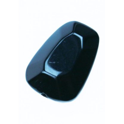Onyx - Plat - Glad - 17 x 24 mm - Zwart - per streng