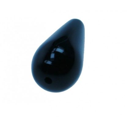 Onyx - Druppel - Glad - 8 x 16 mm - Zwart - per streng
