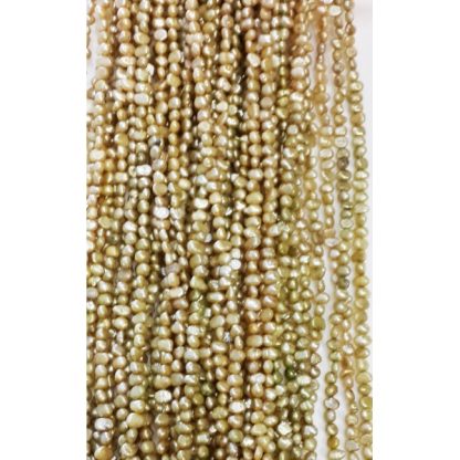 Zoetwaterparels - gekleurd - 4 mm - Beige - per streng