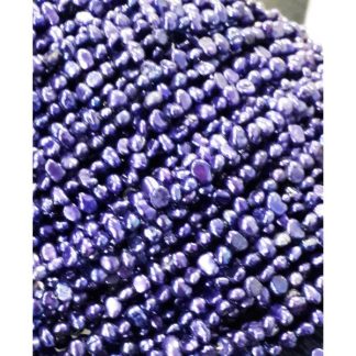 Zoetwaterparels - gekleurd - 4 mm - Blauw / Donkerpaars - per streng