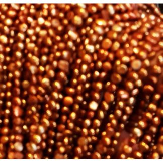 Zoetwaterparels - gekleurd - 4 mm - Bruin - per streng