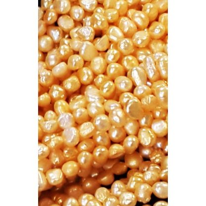Zoetwaterparels - gekleurd - 4 mm - Goud Geel - per streng
