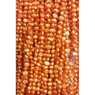 Zoetwaterparels - gekleurd - 4 mm - Oranje - per streng