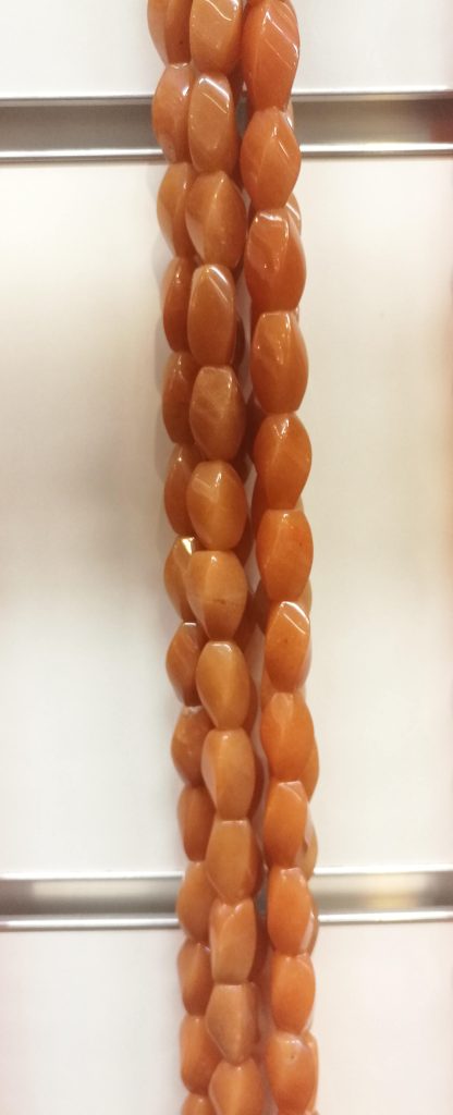 Quartz - 3D geslepen - Glad - 8 x 16 mm - Bruin - per streng