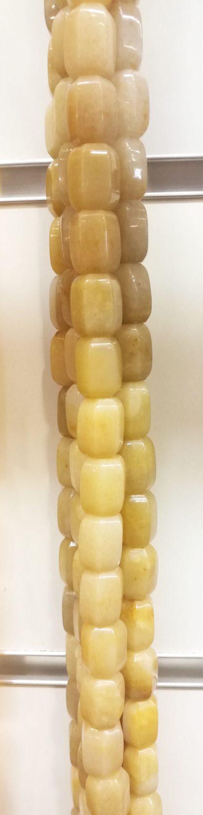 Quartz - Zeskant - Prisma - Glad - 12 x 16 mm - Crème - per streng