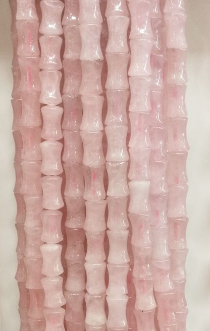 Rozenquartz - 3D geslepen - Glad - 8 x 12 mm - Roze - per streng