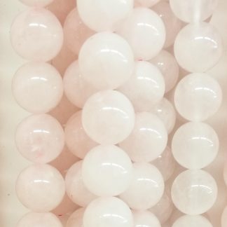 Rozenquartz - Rond - Glad - 14 mm - Roze - per streng