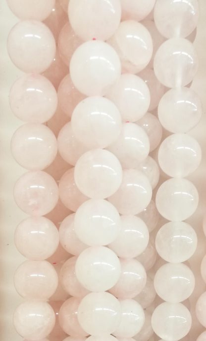 Rozenquartz - Rond - Glad - 14 mm - Roze - per streng