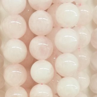 Rozenquartz - Rond - Glad - 16 mm - Roze - per streng