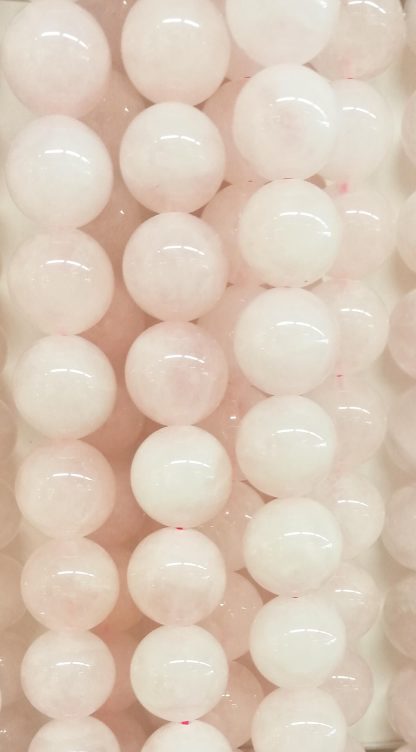 Rozenquartz - Rond - Glad - 16 mm - Roze - per streng