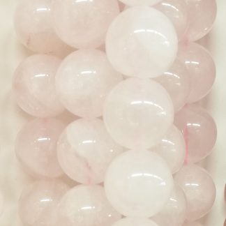 Rozenquartz - Rond - Glad - 18 mm - Roze - per streng
