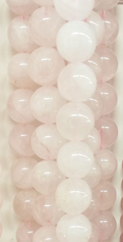 Rozenquartz - Rond - Glad - 18 mm - Roze - per streng