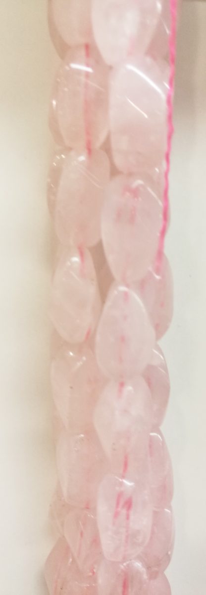Rozenquartz - Grof geslepen - Glad - 10 x 16 mm - Roze - per streng